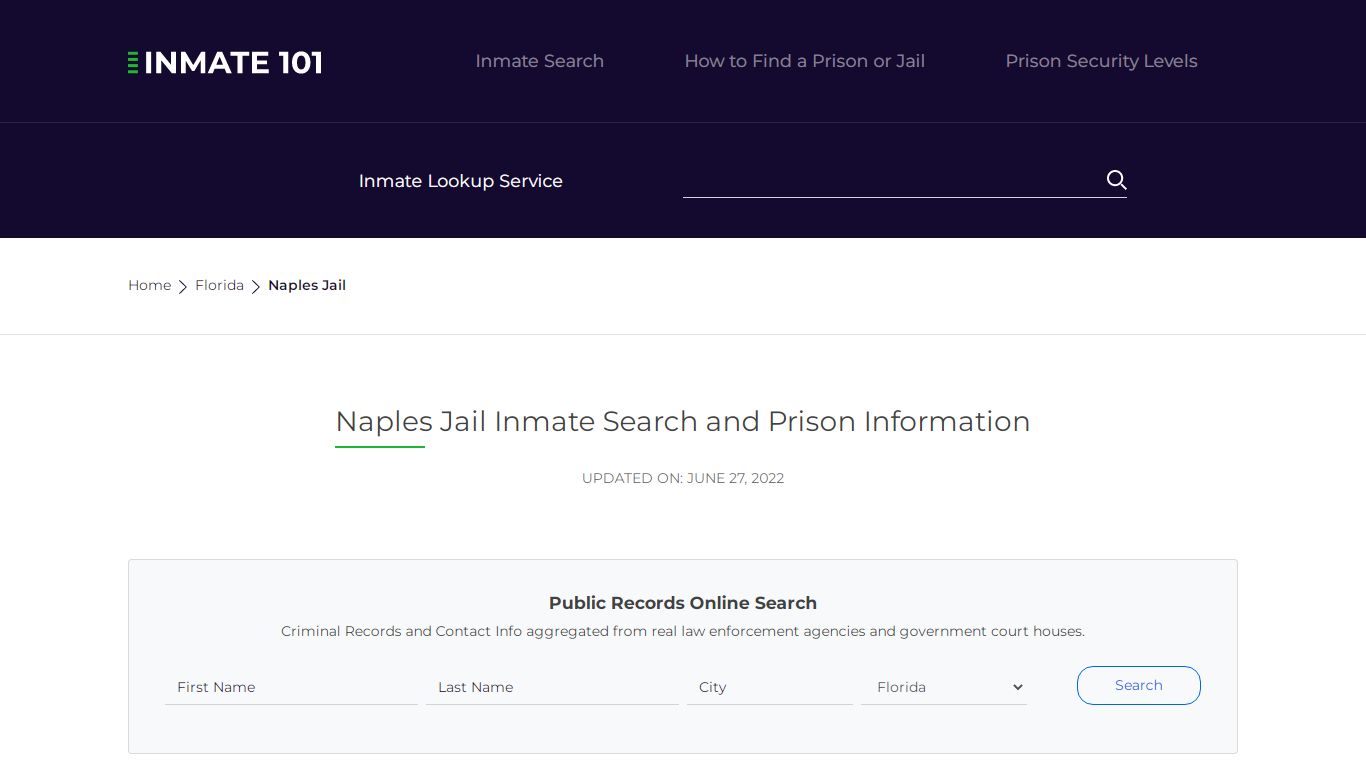 Naples Jail Inmate Search, Visitation, Phone no. & Mailing ...