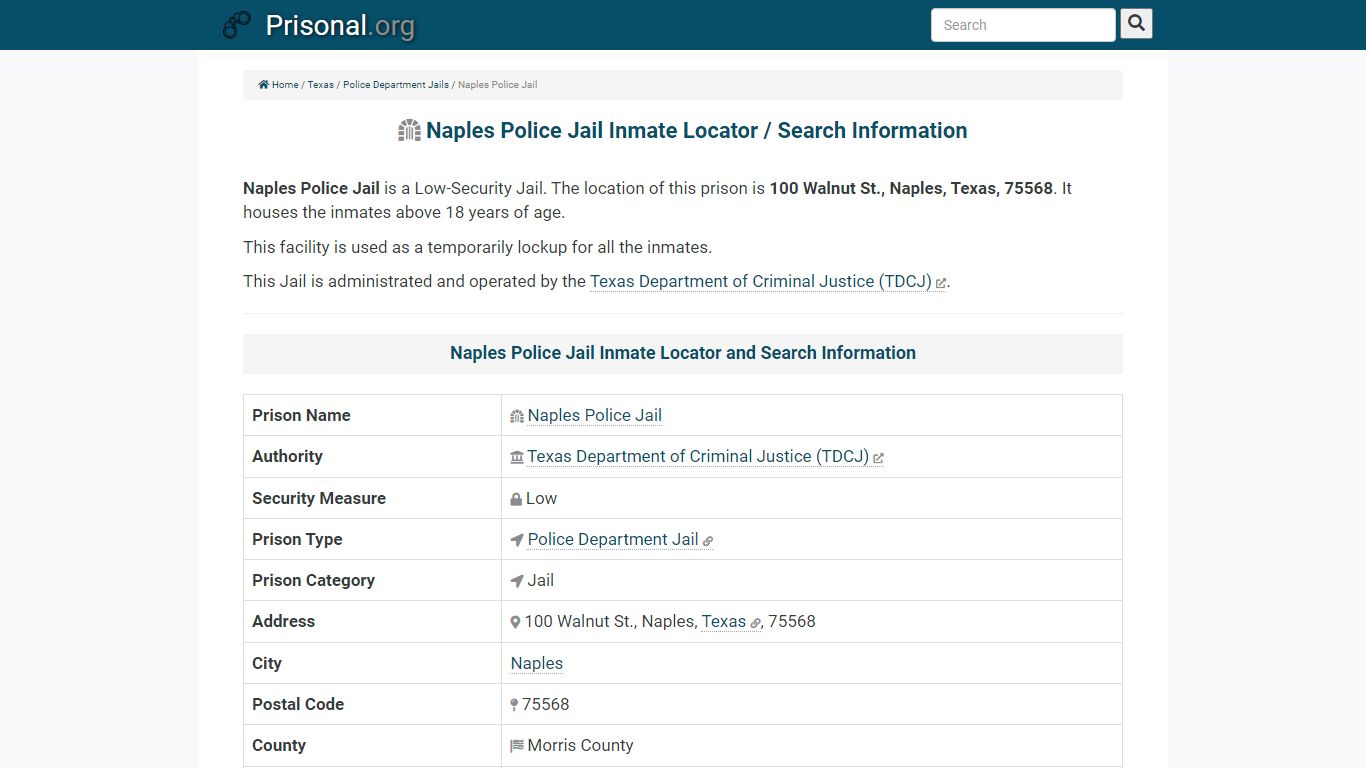 Naples Police Jail-Inmate Locator/Search Info, Phone, Fax ...